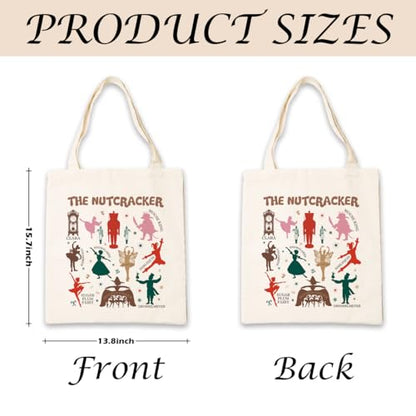 Nutcracker Canvas Tote Bag for Women, Reusable Shoulder Bag for Grocery & Beach