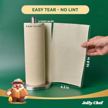 Bamboo Paper Towels 8 Rolls - 2 Ply, 120 Sheets Each, Natural Brown