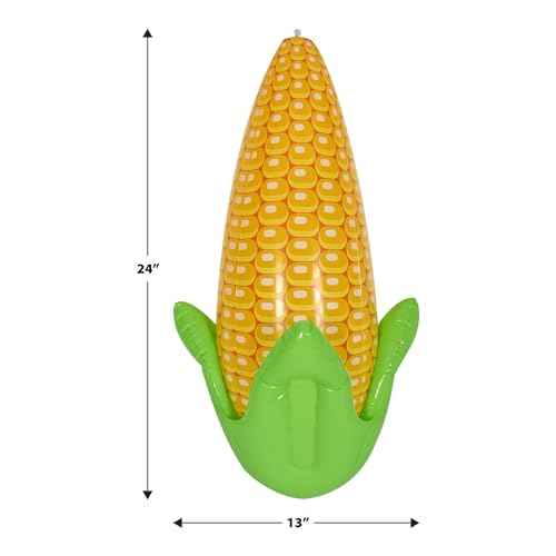 Beistle 24" x 13" Plastic Inflatable Corn Cob for Farm Theme Decorations, Autumn Harvest Fall Party D?cor and Supplies