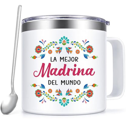 14 oz Godmother Coffee Mug - La Mejor Madrina Del Mundo - Madrina Gift - Variation 4-Madrina