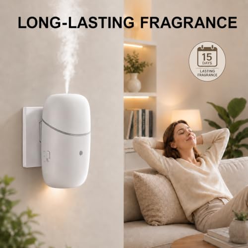 Waterless Essential Oil Diffuser with Night Light - Quiet Wall Aromatherapy