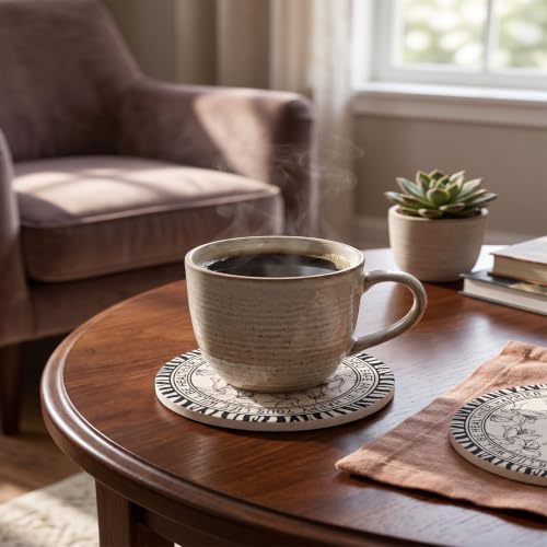 Modern Zebra & Lily Floral Drink Coasters - Non-Slip, Heat Resistant, Tabletop Protector