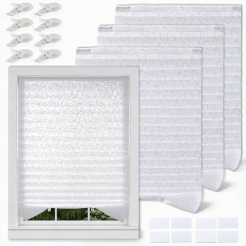 4 Pack 36x72 Inch Non-Woven Fabric Window Blinds with Adjustable Clips - Light Filtering Shade