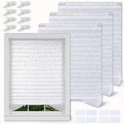 4 Pack 36x72 Inch Non-Woven Fabric Window Blinds with Adjustable Clips - Light Filtering Shade