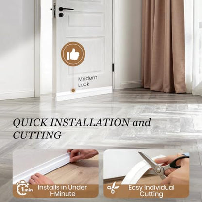 Door Draft Stopper Weather Stripping Seal - White, 4 Pack