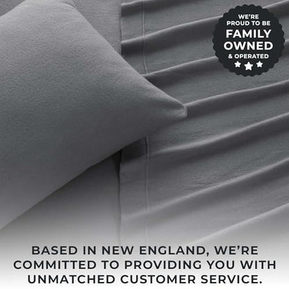 Great Bay Home 4 Piece Micro Fleece King Grey Sheet Set | Super Soft, Cozy Extra Plush Polar Fleece Bedding Sheets & Pillowcases | Microfleece Winter Sheets (King, Paloma Grey)