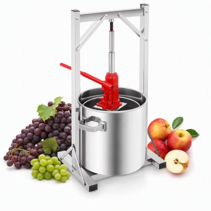 5.8 Gallon Stainless Steel Fruit Wine Press with Hydraulic Jack for Cider & Juice