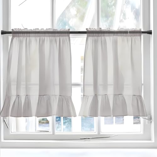 2 Pack Adjustable Tension Shower Curtain Rods 18-36 inch Black No Drilling