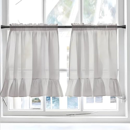 2 Pack Adjustable Tension Shower Curtain Rods 18-36 inch Black No Drilling