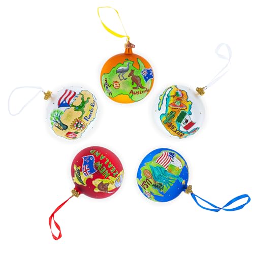 Hand-Painted German Glass Christmas Ornament with Italian Art Decor - 4 Inch