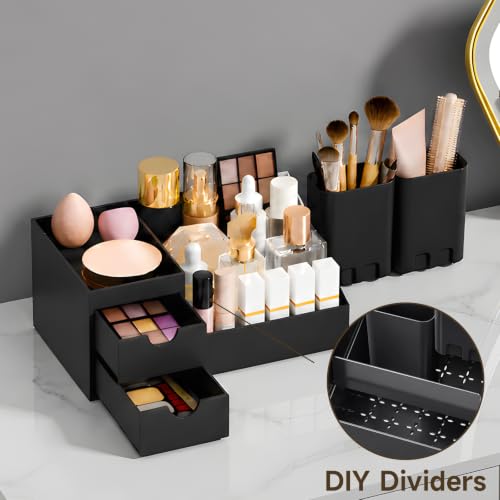 Men's Cologne Organizer with Removable Holders - Black, Bathroom & Vanity Storage