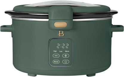 Skiennix 4 Quart Programmable Slow Cooker - Digital Touch Controls & Removable Nonstick Pot | Thyme Green
