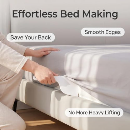 Bed Sheet Holder with Tucking Tool for Corners - Fitted Sheet Clips