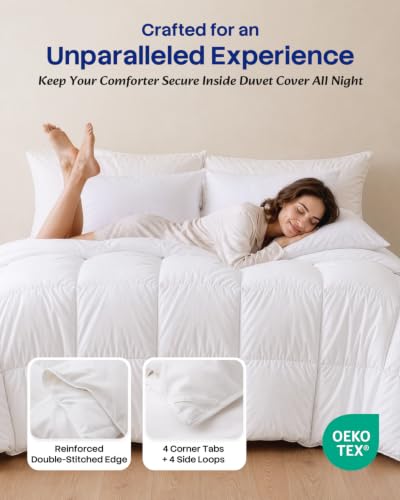 Queen All Season Goose Feather Down Fiber Comforter - White - Dreamhood
