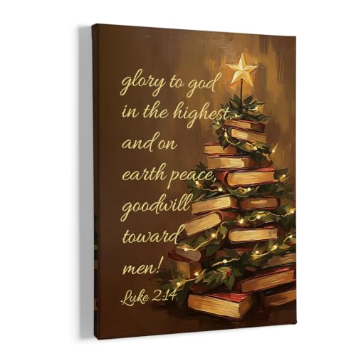 Christian Christmas Wall Art Canvas Framed Art Print 11x14 Inches - Glory Variation