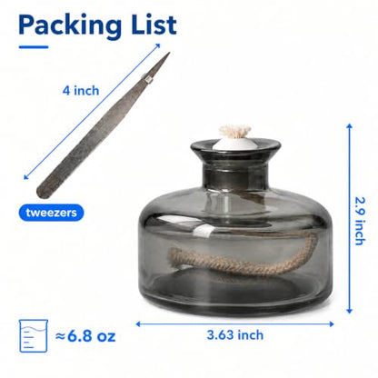 Gray Refillable Glass Oil Lamp Set - Petite Indoor & Outdoor Liquid Oil Lamps