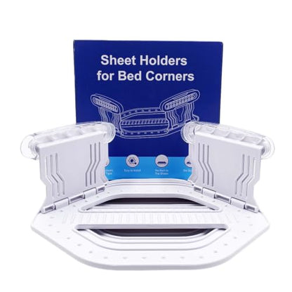 Heavy Duty Bed Sheet Holders for Corners - 4 Pack Fitted Sheet Clips with Locking Sliders