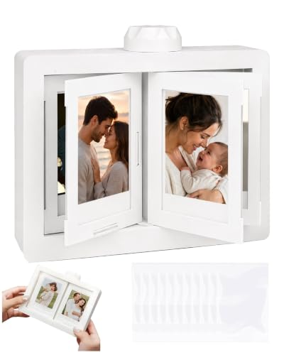 Mini Photo Flip Album Frame - Rotating Film Style Display with White Variation