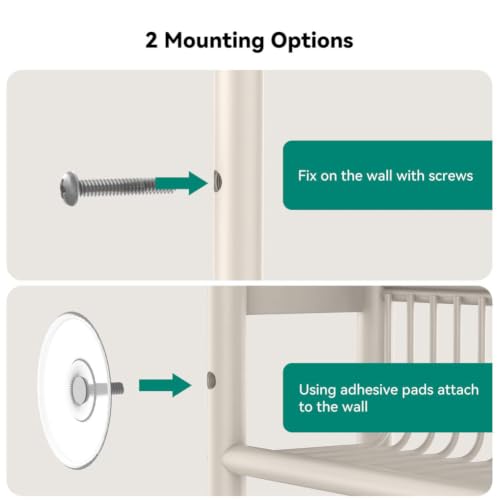Behind The Door Storage Shelf Narrow 5-Tier White Round Variation