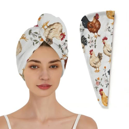 Microfiber Hair Towel Wrap for Women - Quick Dry, Absorbent Turban for Curly, Long & Thick Hair