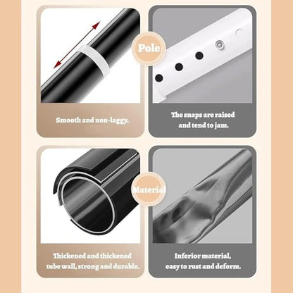 Adjustable Non-Slip Curtain Rod for Angled Walls 70-120cm B Variation