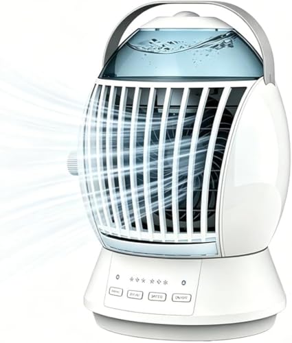 White Portable Air Conditioner, 3-in-1 Evaporative Cooler Mini AC for Room Car Office