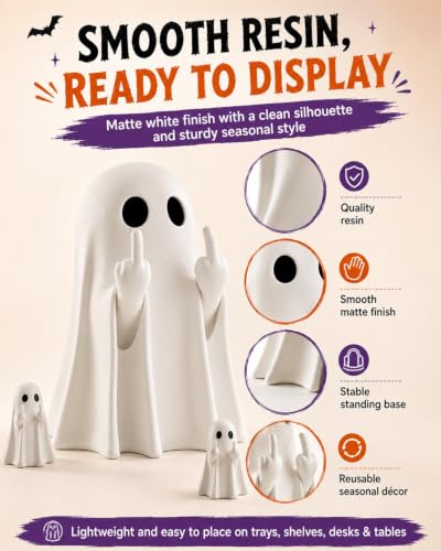 50 Pcs Mini Ghost Flipping Finger Figurines Halloween Decorations 0.9in Set