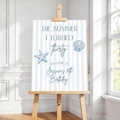 The Summer I Turned 30 Welcome Sign Beach Party Canvas - Design 10