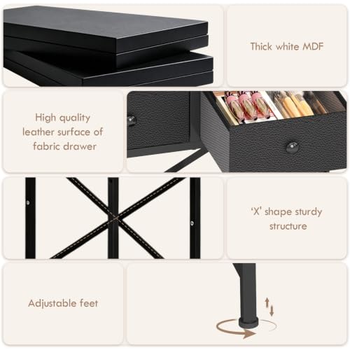 Black Vanity Desk with Mirror & Chair - 19.7in Mini Dressing Table Set for Kids & Teens (Variation: Black)