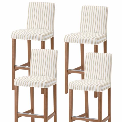 Espresso Brown Vintage Style Bar Stool Chair Covers Set of 4 with Back