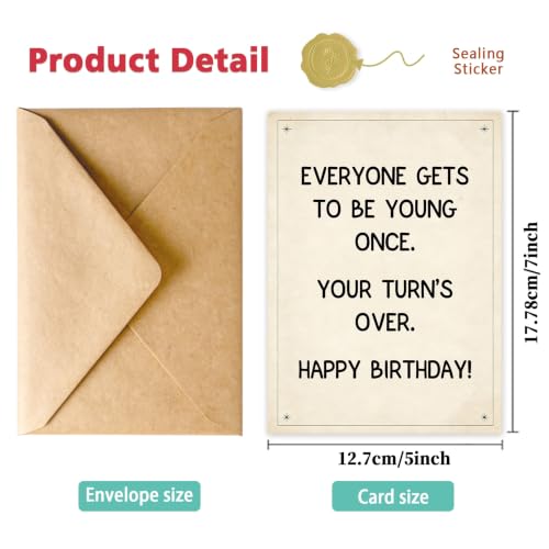 Funny Birthday Card for Men and Women SK-233 Old Age Joke Gift