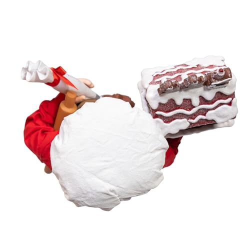 Holiday Santa Decor - Chef Santa Gingerbread House Figurine 10.5"