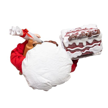Holiday Santa Decor - Chef Santa Gingerbread House Figurine 10.5"