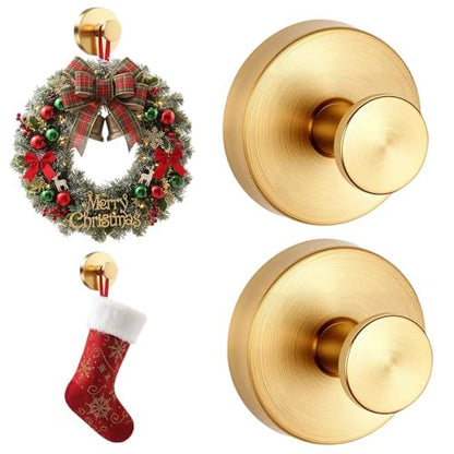 No Hardware Garland Hanger - Gold Front Door Wreath & Garland Display, 2 Pack