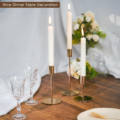 Gold Candlestick Holders Set of 54 - Elegant Metal Taper Candle Stands for Wedding & Home Decor - Variation: Gold / A-Candlestick Holders-54