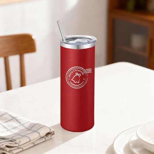 Large 20oz Stainless Steel Skinny Tumblers Set - Multicolor Bulk Pack with Lids & Straws