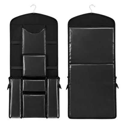 Large Double-Sided Hanging Gift Wrap Organizer with Pockets - Black