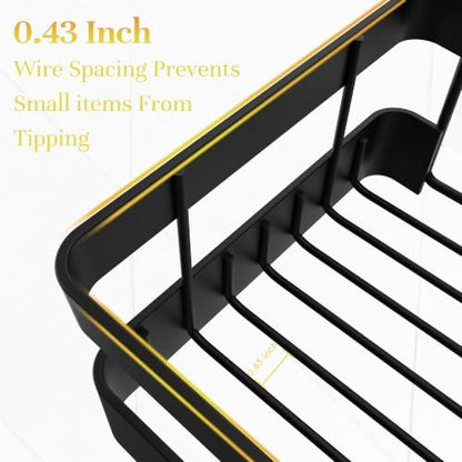 Heavy-Duty Black Shower Caddy Organizer with Adhesive Mount - RicheMake