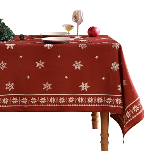 ISAENNE Christmas Tablecloth - Vintage Square 55x55 Inches - Carol C Variation