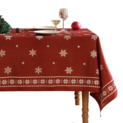 ISAENNE Christmas Tablecloth - Vintage Square 55x55 Inches - Carol C Variation