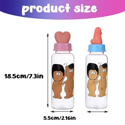 Funny Bottle with Penis Cap JJ - Bachelor Party Gag Gift, Cheeky Can Cover