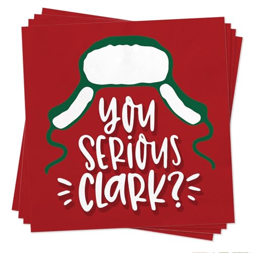 Christmas Vacation You Serious Clark Cocktail Napkins - 50 Pack, 5x5 Inch, Holiday Paper Party Supplies - Serious Variation