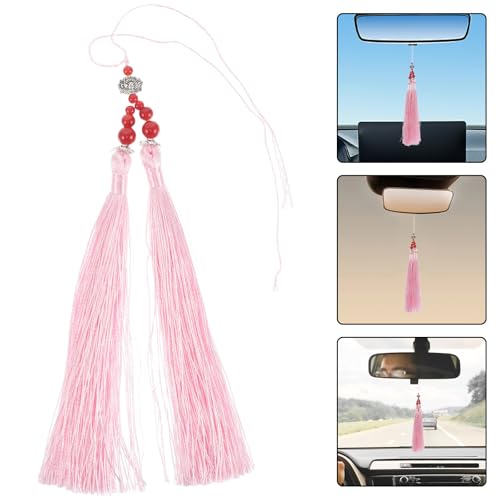 Pink Taichi Sword Tassel Ornament for Rearview Mirror - Martial Arts Decor