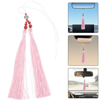 Pink Taichi Sword Tassel Ornament for Rearview Mirror - Martial Arts Decor