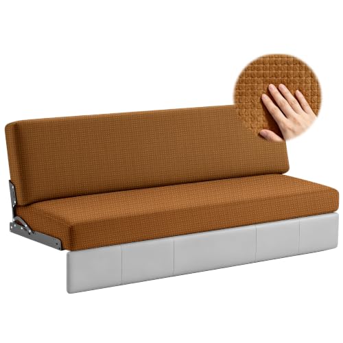 RV Couch Cover for Jackknife Sofa Bed 2-Piece Stretch Slipcover with Adjustable Straps