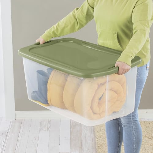120 Quart Extra Large Storage Bin with Snap-On Lid & Handles - Single