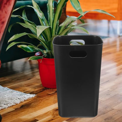 Large 13 Gallon Black Plastic Trash Can Without Lid for Bedroom Kitchen Office
