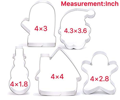 Large Christmas Cookie Cutter Set - 12 Stainless Steel Holiday Baking Tools