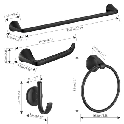 Modern Wall Mount Robe Hook Matte Black - Bathroom Towel Hook with Hardware