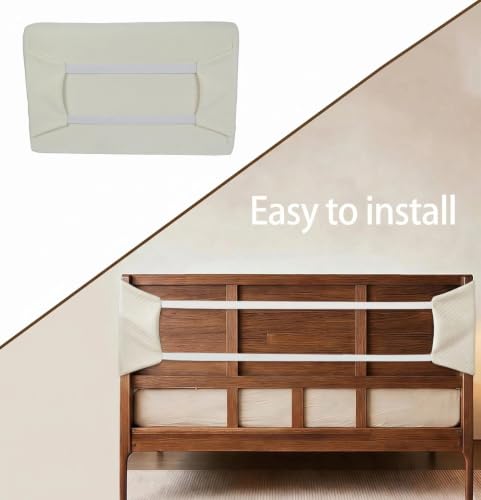 Twin Size Headboard Pillow Support Foam Wedge with Side Pockets & Straps - White